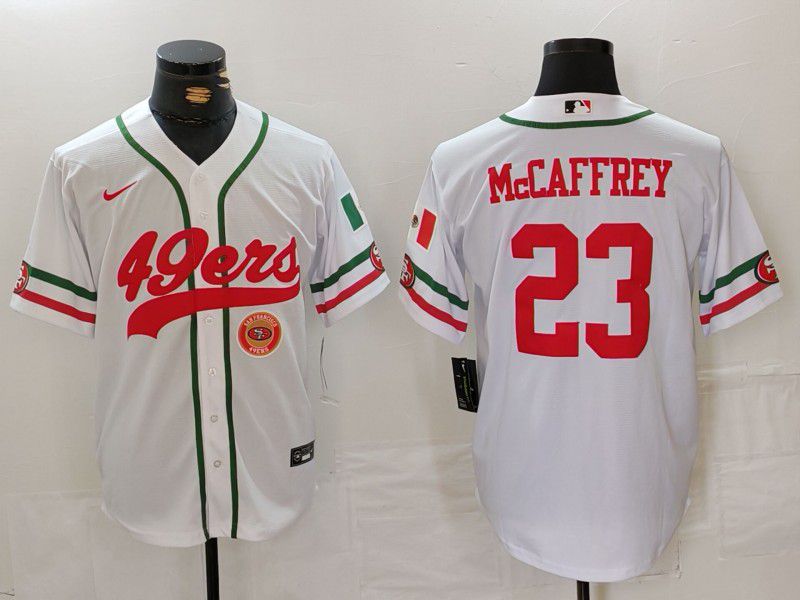 Men San Francisco 49ers 23 Mccaffrey White Joint Name 2024 Nike Limited NFL Jersey style 3